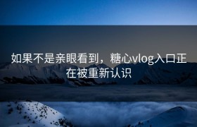 如果不是亲眼看到，糖心vlog入口正在被重新认识