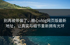 别再被带偏了，糖心vlog网页版最新地址，让真实与细节重新拥有光环