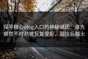 探寻糖心vlog入口的神秘谜团：谁先察觉不对劲被反复提起，越往后越火