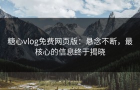 糖心vlog免费网页版：悬念不断，最核心的信息终于揭晓