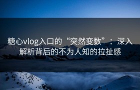 糖心vlog入口的“突然变数”：深入解析背后的不为人知的拉扯感