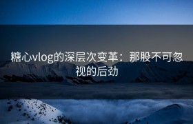 糖心vlog的深层次变革：那股不可忽视的后劲