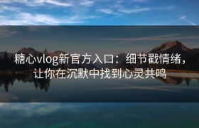 糖心vlog新官方入口：细节戳情绪，让你在沉默中找到心灵共鸣