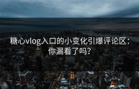 糖心vlog入口的小变化引爆评论区：你漏看了吗？