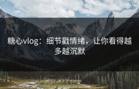 糖心vlog：细节戳情绪，让你看得越多越沉默