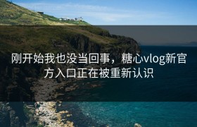 刚开始我也没当回事，糖心vlog新官方入口正在被重新认识