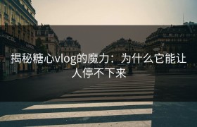 揭秘糖心vlog的魔力：为什么它能让人停不下来