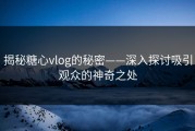 揭秘糖心vlog的秘密——深入探讨吸引观众的神奇之处