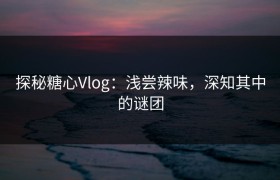 探秘糖心Vlog：浅尝辣味，深知其中的谜团