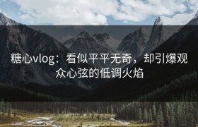 糖心vlog：看似平平无奇，却引爆观众心弦的低调火焰
