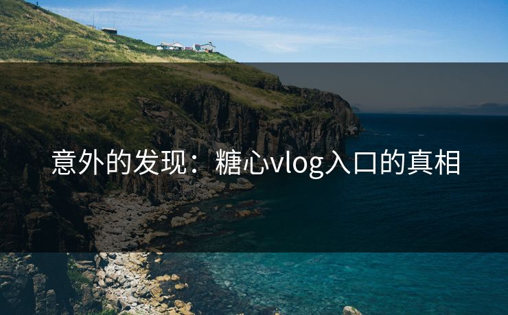 意外的发现：糖心vlog入口的真相