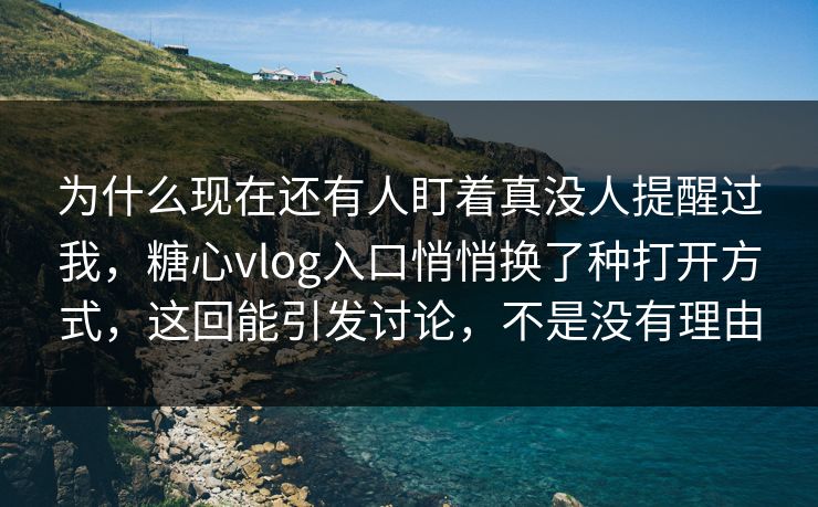 为什么现在还有人盯着真没人提醒过我，糖心vlog入口悄悄换了种打开方式，这回能引发讨论，不是没有理由