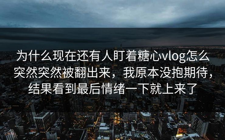 为什么现在还有人盯着糖心vlog怎么突然突然被翻出来，我原本没抱期待，结果看到最后情绪一下就上来了