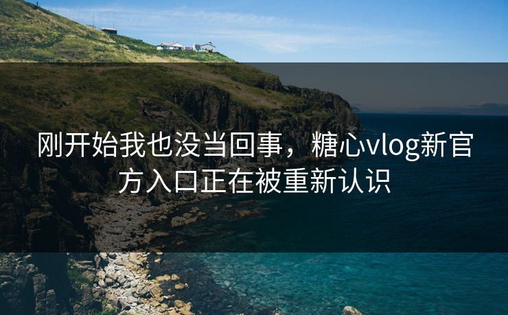刚开始我也没当回事，糖心vlog新官方入口正在被重新认识