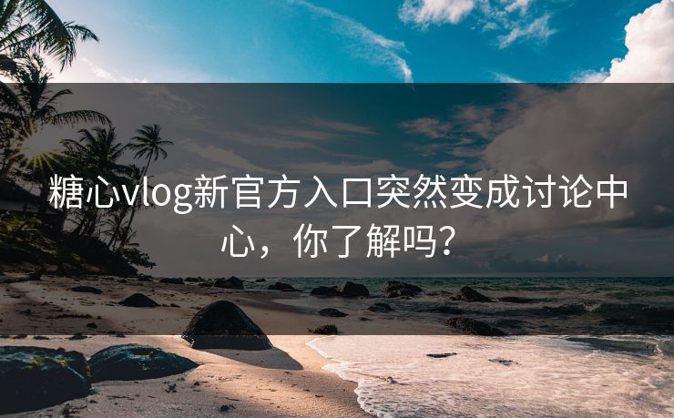 糖心vlog新官方入口突然变成讨论中心，你了解吗？