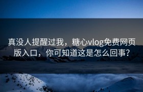 真没人提醒过我，糖心vlog免费网页版入口，你可知道这是怎么回事？