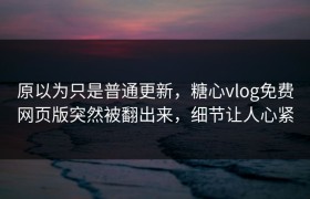 原以为只是普通更新，糖心vlog免费网页版突然被翻出来，细节让人心紧