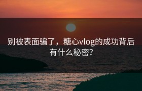 别被表面骗了，糖心vlog的成功背后有什么秘密？