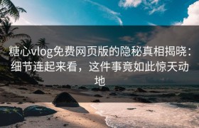 糖心vlog免费网页版的隐秘真相揭晓：细节连起来看，这件事竟如此惊天动地