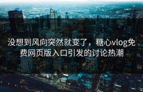 没想到风向突然就变了，糖心vlog免费网页版入口引发的讨论热潮