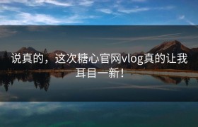 说真的，这次糖心官网vlog真的让我耳目一新！