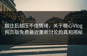 越往后越压不住情绪，关于糖心Vlog网页版免费最近重新讨论的真相揭秘