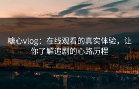 糖心vlog：在线观看的真实体验，让你了解追剧的心路历程