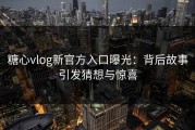 糖心vlog新官方入口曝光：背后故事引发猜想与惊喜