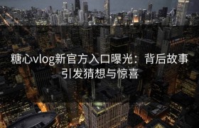 糖心vlog新官方入口曝光：背后故事引发猜想与惊喜