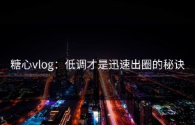 糖心vlog：低调才是迅速出圈的秘诀