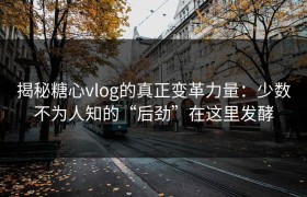 揭秘糖心vlog的真正变革力量：少数不为人知的“后劲”在这里发酵