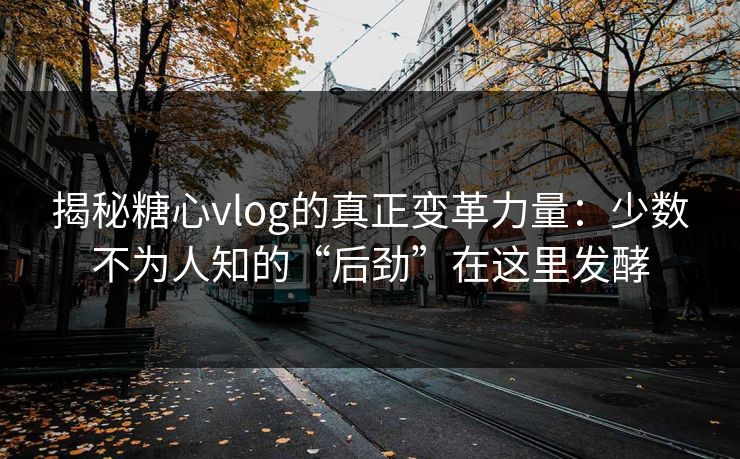 揭秘糖心vlog的真正变革力量：少数不为人知的“后劲”在这里发酵