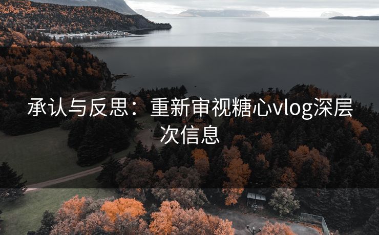 承认与反思：重新审视糖心vlog深层次信息
